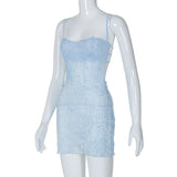 Women Dresses Summer Sexy Hollow-out Short Sling Dress