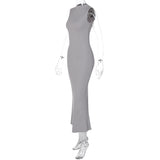 Women Dresses Summer Slim round Neck Dress