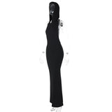 Women Dresses Spring Sexy Backless Hooded Slim Fit Sleeveless Dress
