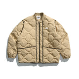 Unisex Winter Cotton Coat Baseball Collar down Jacket Vintage Liner down Jacket