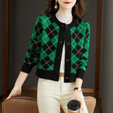 Women Knitted Cardigan Spring Knitted Cardigan Short Knitted Sweater Coat