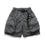 Men Shorts Vintage City Boy Functional Workwear Shorts Multi-Pocket Cropped Casual Pants