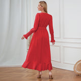 Women Date Dress V-neck Dress Formal Dress