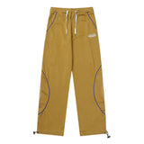 Men Sweatpants Irregular Stripes Sports Pants Drawstring Ankle-Tied Trousers Loose Straight Casual Sweatpants