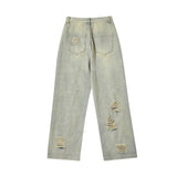 Men Jeans Washed Jeans Loose Slim Trousers