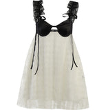 Women Dresses Knitted Lace Sling Dress Sexy Backless Skirt
