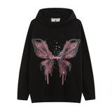 Men Hoodie Dopamine Candy Color Butterfly Graffiti Couple Coat