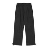 Men Sweatpants Solid Color Pocket Cargo Pants Men Loose Casual Straight Trousers