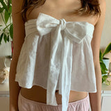 Women Tops Summer Slim Fit Vest Casual Bow Top