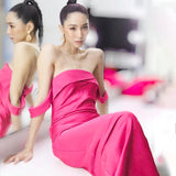 Women Dresses Summer Sexy Backless Zipper Tube Top Dress
