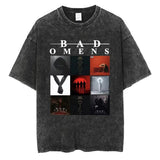 Bad Omens Band Music Tour 2024 Washed T Shirt Retro 90s Men