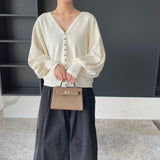 Women's Cardigan Sweater Autumn Loose V-neck Women's Coat Top 8t8238