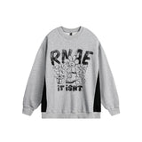 Unisex Sweater Autumn Printing Stitching Loose Sweater
