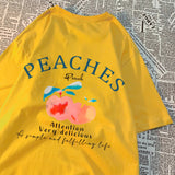 Peaches Attention Very Delicious Letters Men T Shirt Hip Hop