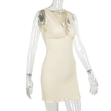 Women Tops Summer Slim-Fit Hip-Wrapped Short Dress Sexy V-neck Dress