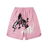 Men Shorts Track Sweatpants Male Hip Hop Loose-Fitting Wide-Leg Short Jumpsuit