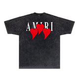Amiri T-shirt Washed and Worn Retro Short Sleeve T-shirt