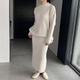 Women Knitted Two-Piece Set Autumn and Winter Suit Skirt Z822