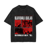 Summer, anime washed old retro short-sleeved T-shirt