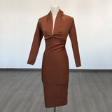 Women's Evening Dress Sexy V-neck Long Sleeve Bandage One-Piece Dress