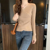 Women Knitwear Autumn and Winter V-neck Top