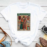Harajuku Palestine Stamp Retro Plus Size T-Shirt Women Vintage