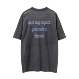 Men Vintage T-Shirt Printed Men's Short-Sleeved T-shirt Distressed Crew Neck T-shirt Summer Loose