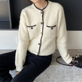 Women Cardigan Sweater Autumn Sweater Coat Knitted Cardigan Short Top 3t843