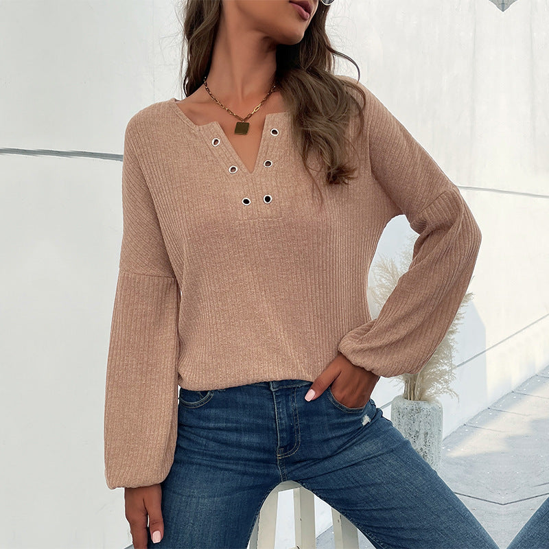 Women Knitted Sweater Fall Female V-neck Sweater