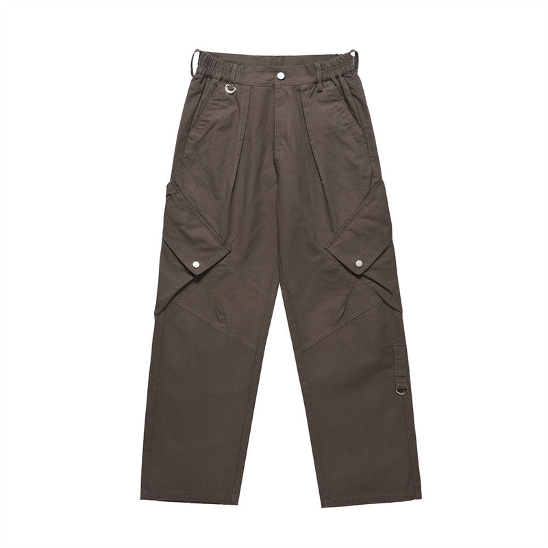 Men Sweatpants Pocket Design Tooling Straight-Leg Trousers Casual Pants