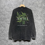 Amiri Long-Sleeve Shirt Plant Pattern Vintage Long Sleeve T-shirt