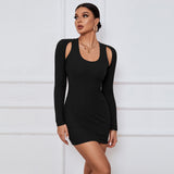 Women Dress Sexy off-the-Shoulder Bag Hip Dress