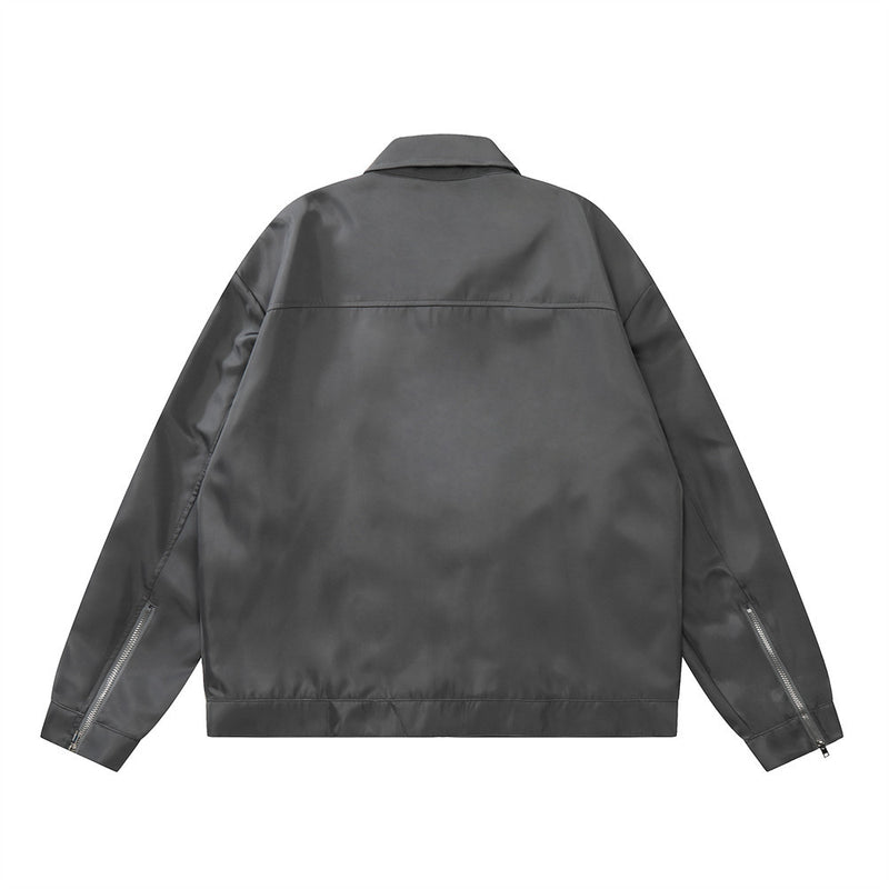 Men Jacket Coat Bomber Jacket Men Spring and Autumn Leisure Loose Long Sleeve Baggy Coat