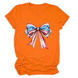 Bow, Summer Short Sleeve Women's Fashion T-Shirt