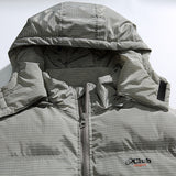 Unisex Winter Cotton Coat Plaid Decorative Hooded Cotton-Padded Coat Retro Detachable Hat Cotton-Padded Coat