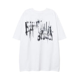 Men T Shirt Letter Graffiti Short Sleeve T-shirt