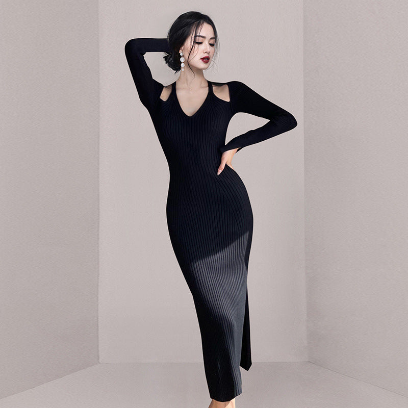Women Maxi Dress Autumn and Winter Knitting Dress