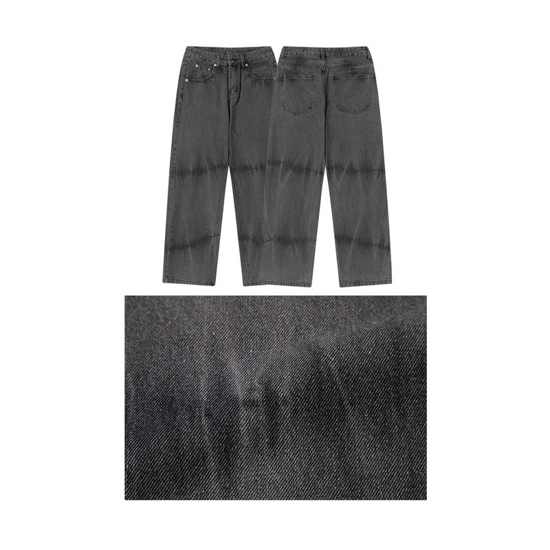 Men Jeans Vintage Distressed Tie-Dye Old School Jeans