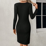 Women Dress round Neck Slim Fit Sexy Dress