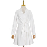 Women Dresses Short Skirt Spring Shirt Dress (Qymy0409)