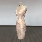 Women's Evening Dress Amazon Hot Sling Bronzing Dress European and American Tight Sexy Bandage Dress Skirt High-End Stretch Fabric (Ady0415)
