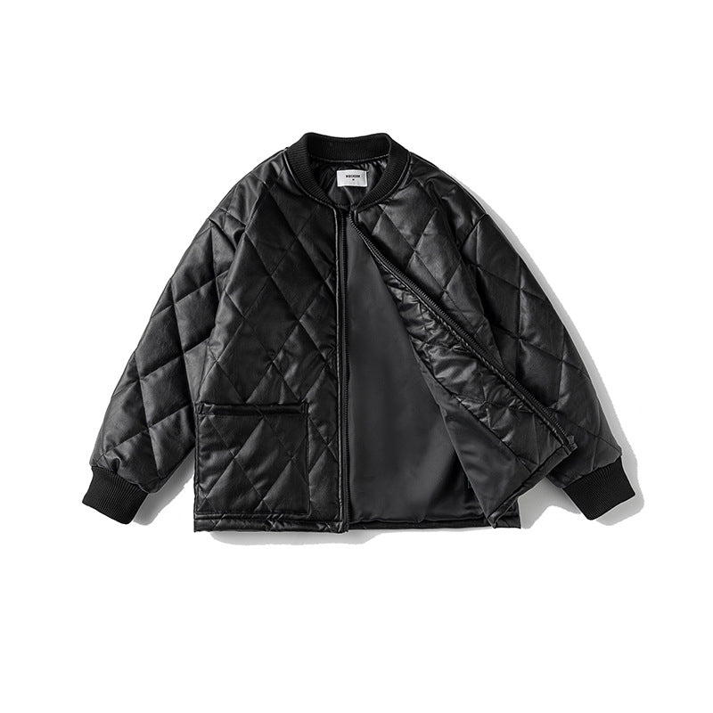 Unisex Winter Cotton Coat Winter Baseball Collar Cotton Coat Retro Three-Dimensional Pocket Cotton Coat