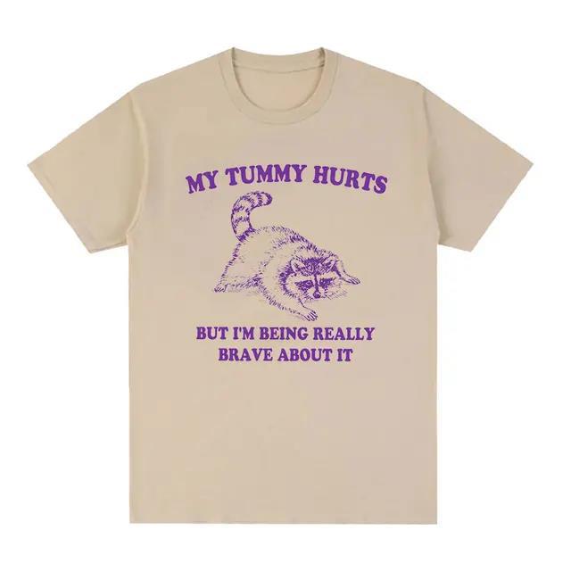 Brave about It Raccoon Meme T Shirts Funny Men Women