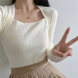 Women Sweater Knitwear off-Shoulder Pullover Slim Bottoming Shirt