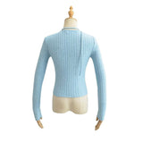 Women Sweater Knitwear Autumn Lace-up Irregular Bottoming Shirt Long Sleeve T-shirt