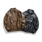 Unisex Shirts Fall Multi-Pocket Leather Coat