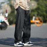Men Jeans Retro Loose Straight Wide-Leg Pants Oversize Overalls
