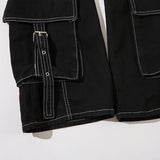 Women Pants Multi-Pocket Jeans Trousers