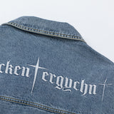 Men Jacket Coat Letter Embroidery Denim Clothes Jacket Men's Spring and Autumn Loose Denim Jacket