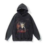 Men Hoodie Autumn and Winter Terry Worn Looking Washed-out Hooded Sweater